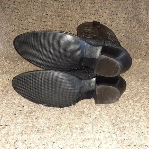NOCONA-Classic Black Leather & Exotic Sting Ray Cowboy Boots-Sz 5C Nocona=6 Wome - Picture 9 of 9